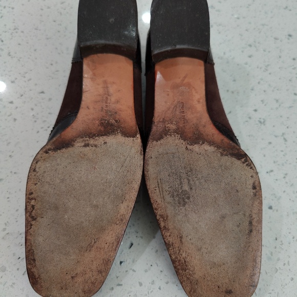 Salvatore Ferragamo 'embossed' Brown Leather Suede Pumps EU37 - Picture 6 of 6